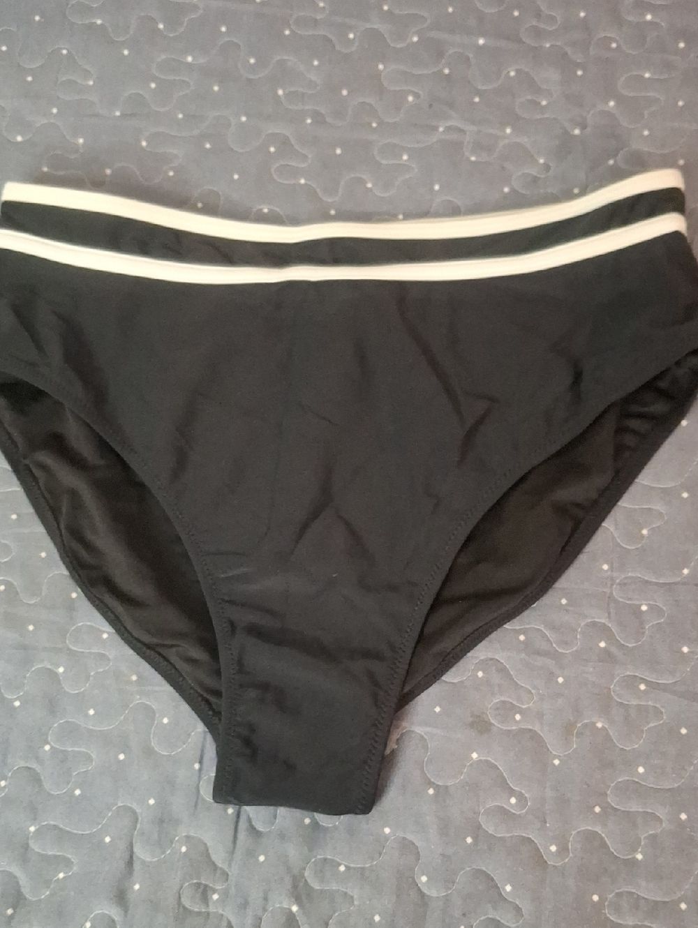 Black Bikini Bottom with White Trim size XL